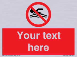 Custom No swimming prohibition Sign